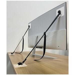 2 Pack Adjustable TV Safety Straps No-Drill Adhesive Anti-Tip Furniture Anchors
